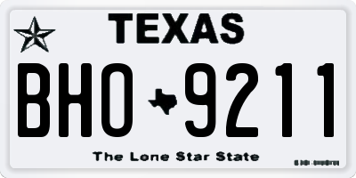 TX license plate BHO9211