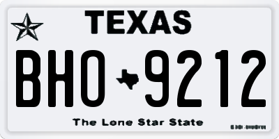 TX license plate BHO9212