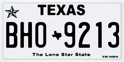 TX license plate BHO9213