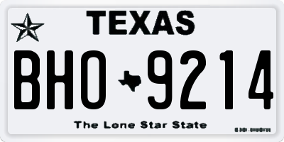 TX license plate BHO9214
