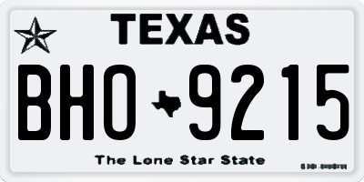 TX license plate BHO9215