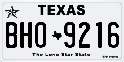 TX license plate BHO9216