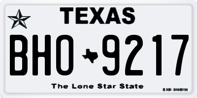 TX license plate BHO9217