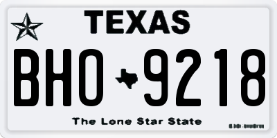TX license plate BHO9218