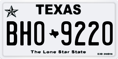TX license plate BHO9220