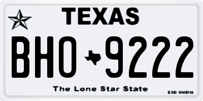TX license plate BHO9222