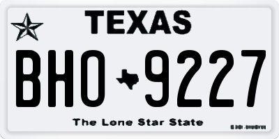 TX license plate BHO9227
