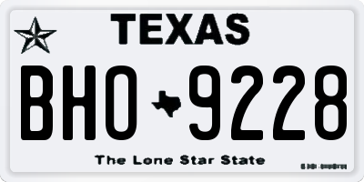 TX license plate BHO9228