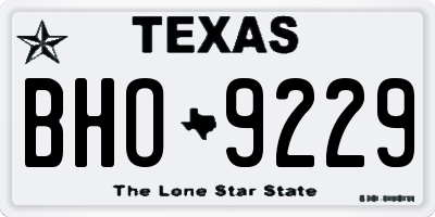 TX license plate BHO9229