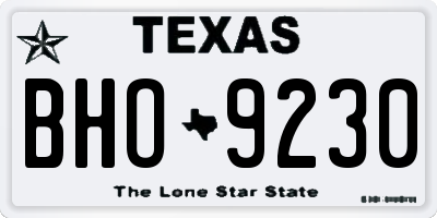 TX license plate BHO9230