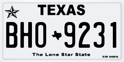 TX license plate BHO9231