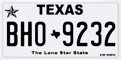 TX license plate BHO9232