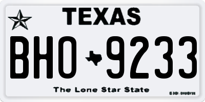 TX license plate BHO9233
