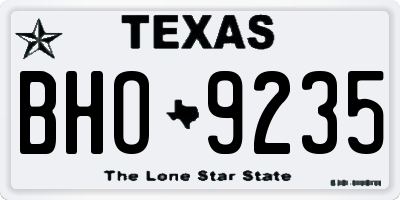 TX license plate BHO9235