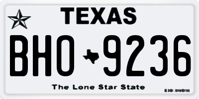 TX license plate BHO9236