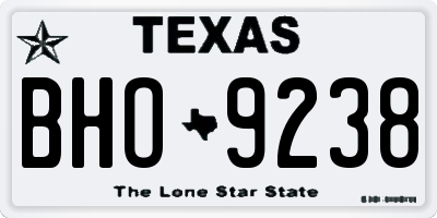 TX license plate BHO9238