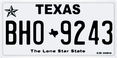 TX license plate BHO9243