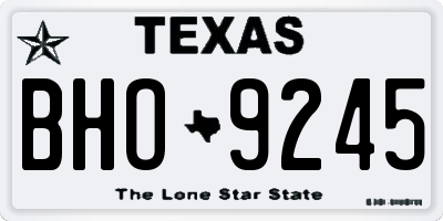 TX license plate BHO9245