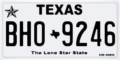 TX license plate BHO9246