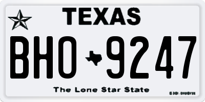 TX license plate BHO9247