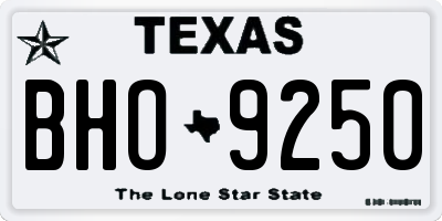 TX license plate BHO9250