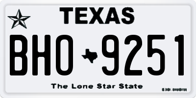 TX license plate BHO9251