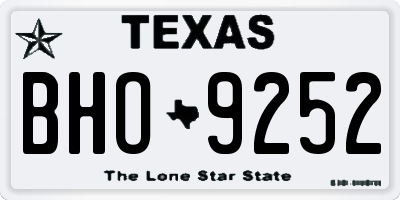 TX license plate BHO9252