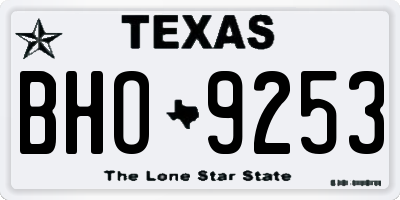 TX license plate BHO9253