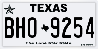TX license plate BHO9254