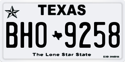 TX license plate BHO9258