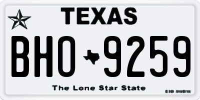TX license plate BHO9259