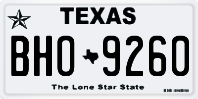 TX license plate BHO9260