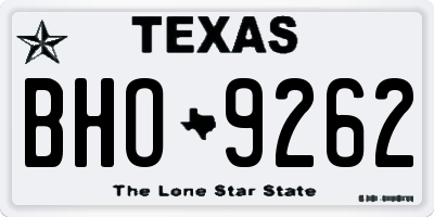 TX license plate BHO9262