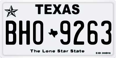 TX license plate BHO9263