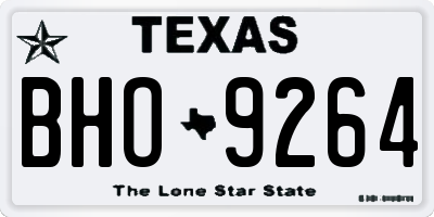 TX license plate BHO9264