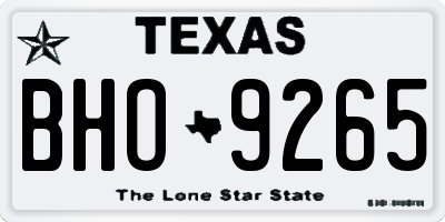TX license plate BHO9265
