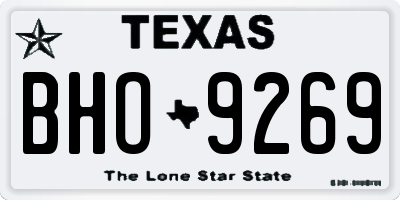 TX license plate BHO9269