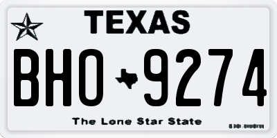 TX license plate BHO9274