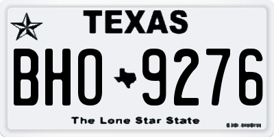 TX license plate BHO9276
