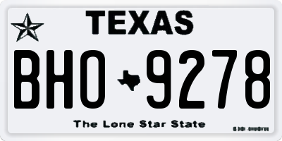 TX license plate BHO9278