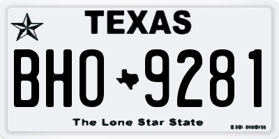 TX license plate BHO9281