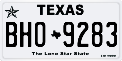 TX license plate BHO9283