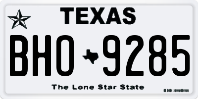 TX license plate BHO9285