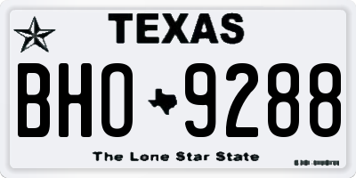 TX license plate BHO9288