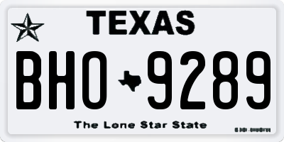 TX license plate BHO9289