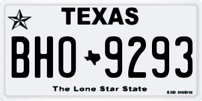 TX license plate BHO9293