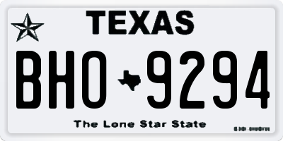 TX license plate BHO9294