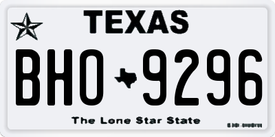 TX license plate BHO9296