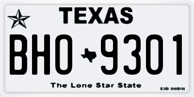TX license plate BHO9301