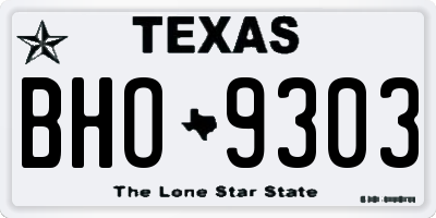 TX license plate BHO9303